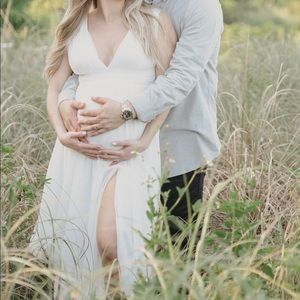 White maxi dress maternity